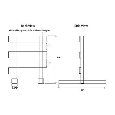 Break Away Barricade Type III Back and Side View Boards Not Included Drawing