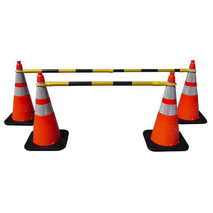 Bar Cone Barricade with Traffic Cones Yellow and Black In Use Image