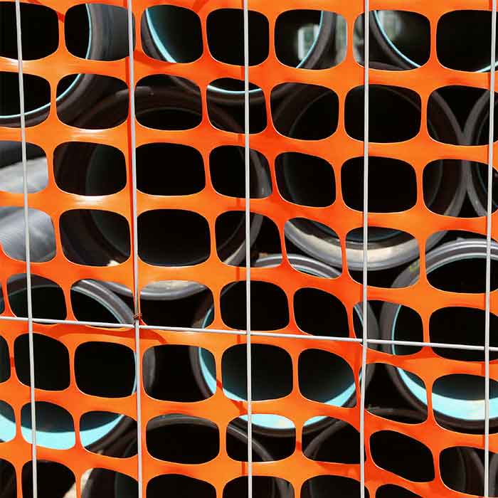 Barrier Safety Fencing Oval Oriented Flat Mesh in Orange In Use Image