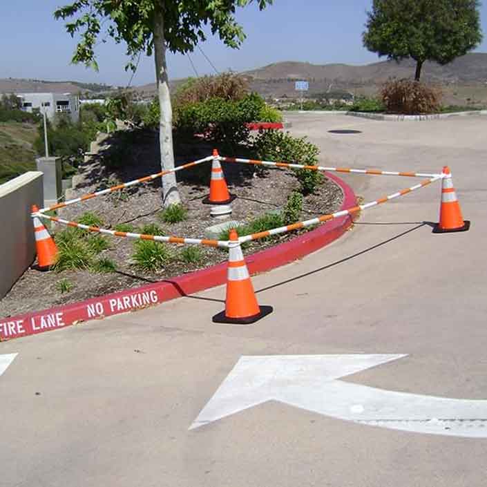 Cone Bar Barricade In Use Utility Image