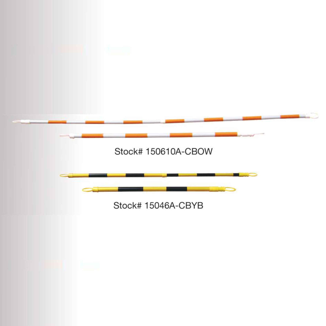 Cone Bar Barricade in Orange and White Stripe or Yellow and Black Stripe Image