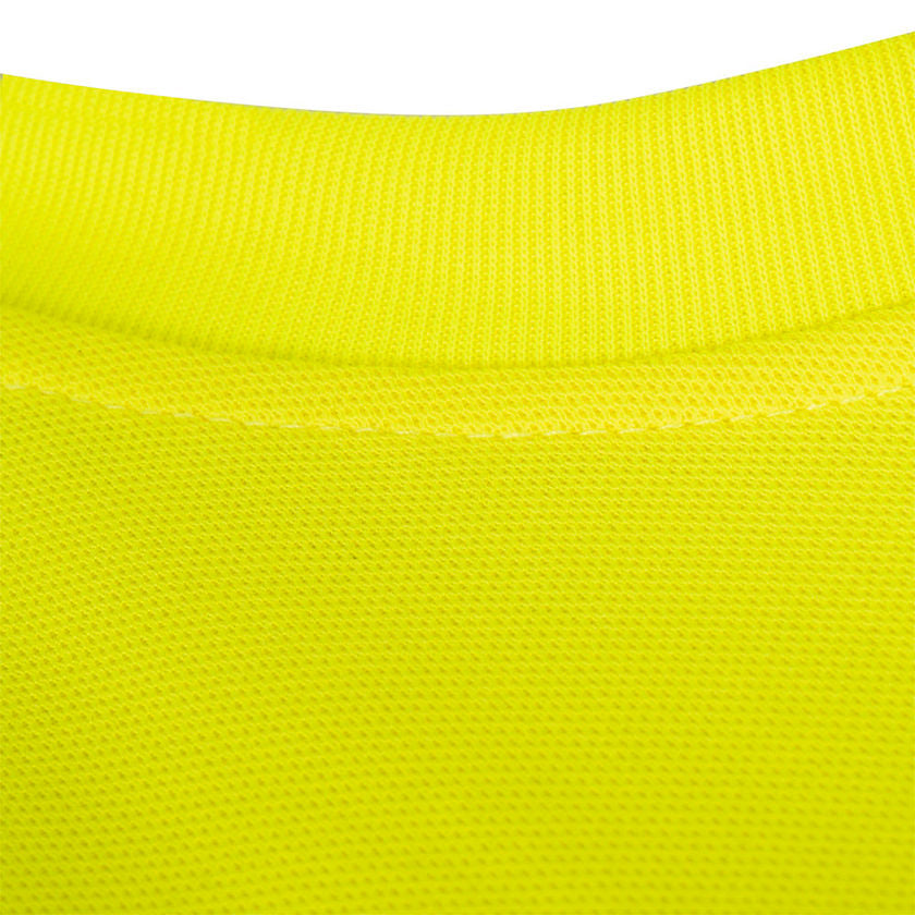 Cooling Short Long Sleeved Safety Shirt Yellow Green Neck Detail Image