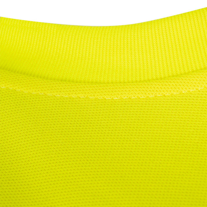 Cooling Short Long Sleeved Safety Shirt Yellow Green Neck Detail Image