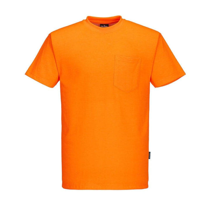Day-Viz Short Sleeve Cotton Blend T-Shirt - Non Ansi Orange Front View Image