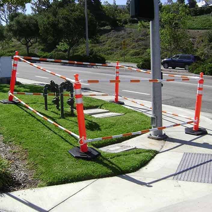 Delineator Bar Barricade In Use Construction Zone Image