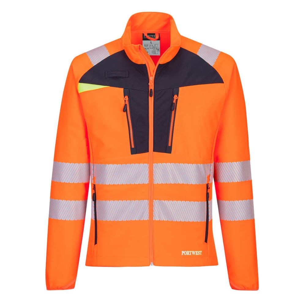 DX4™ Hi-Vis Lightweight Mid Layer Jacket - Class 2 Orange Front View Image