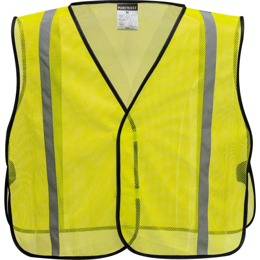 Economy Mesh Vest One Size Yellow - Non-ANSI Front View Image