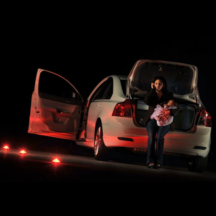 Emergency Beacon Pro LED Battery Powered In Use on Highway Image