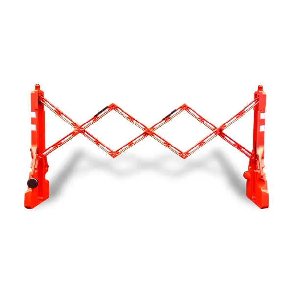 Expanding Plastic Barricade, Red, 90 in. (W) x  x 38 in. (T)