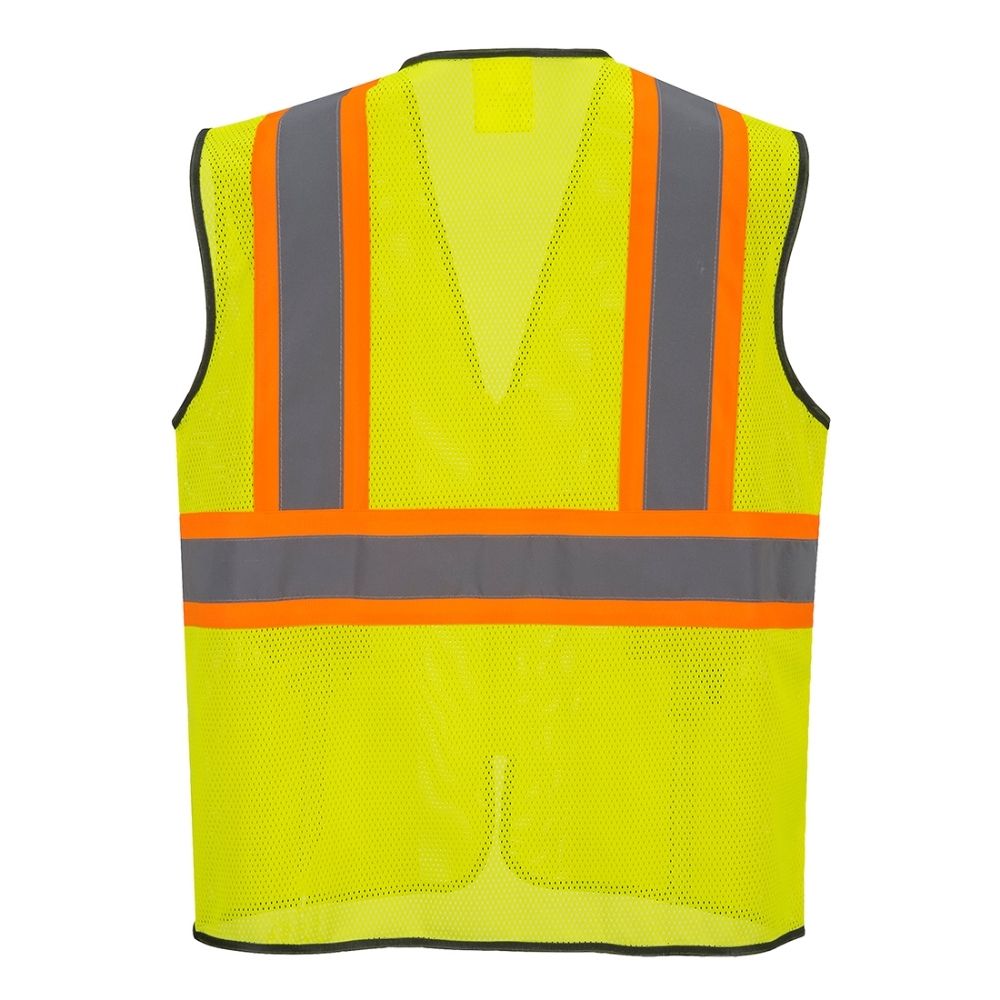Frisco Hi-Vis Mesh Executive Vest Yellow Back View Image