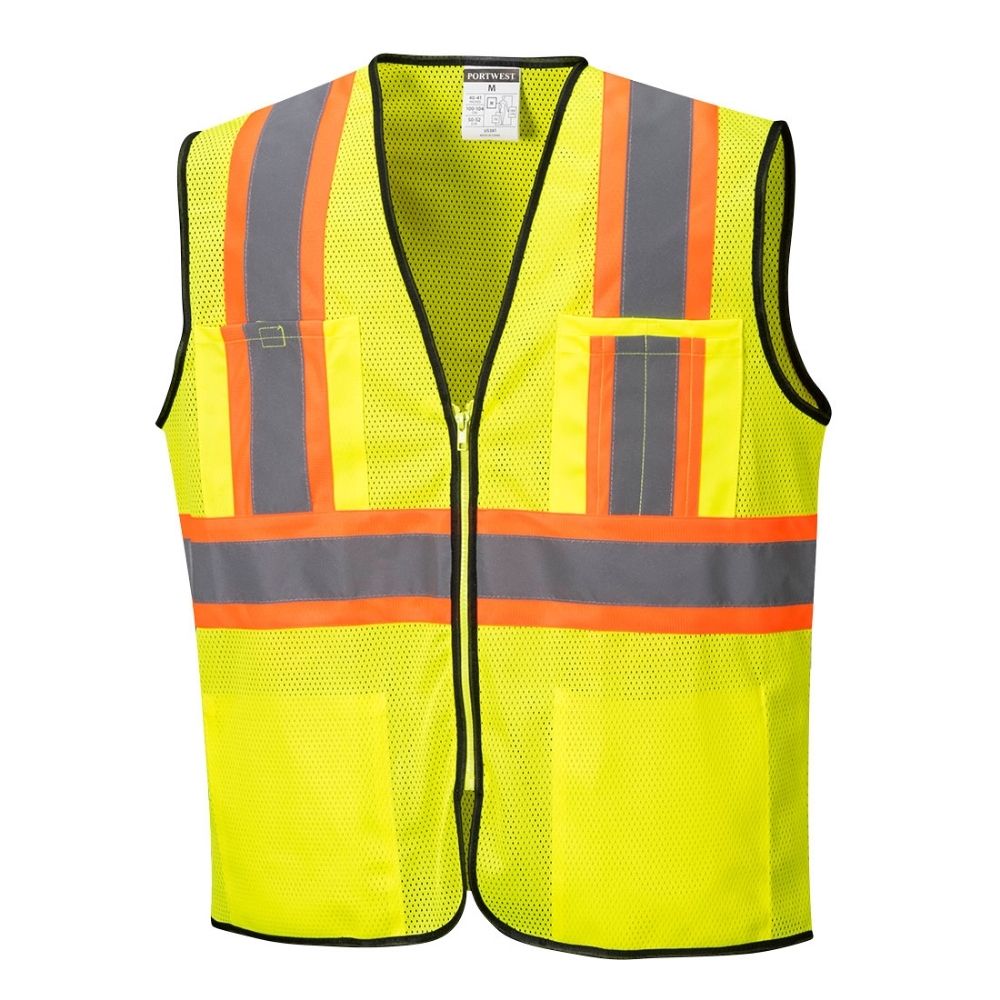 Frisco Hi-Vis Mesh Executive Vest Yellow Front View Image