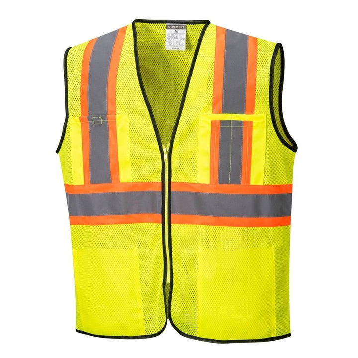 Frisco Hi-Vis Mesh Executive Vest Yellow Front View Image