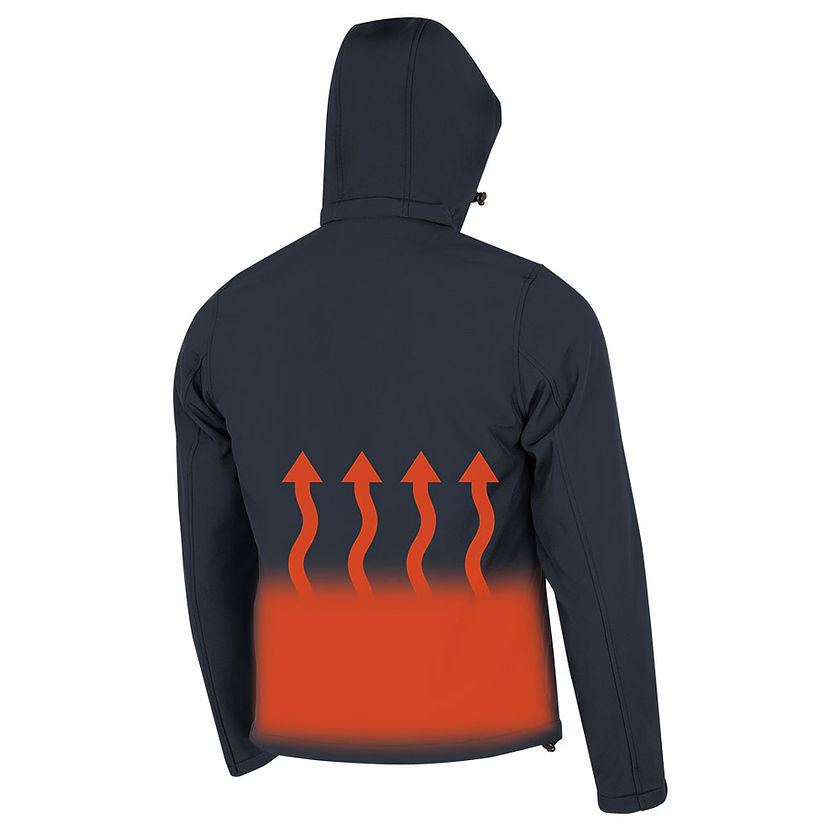 Heated Softshell Jacket Black Heater Back View Image