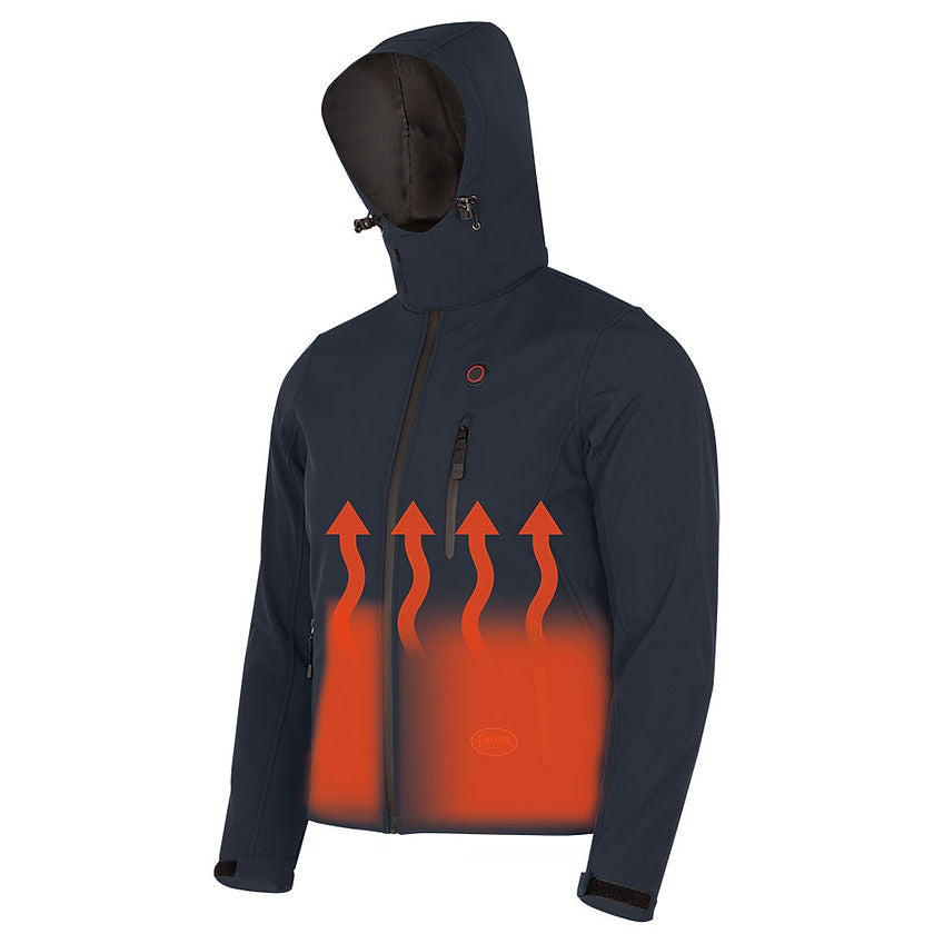 Heated Softshell Jacket Black Heater Front View Image