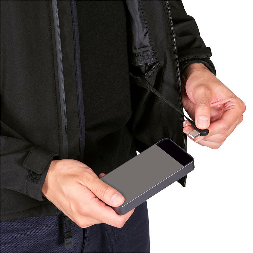 Heated Softshell Jacket Black Usb Detail Image