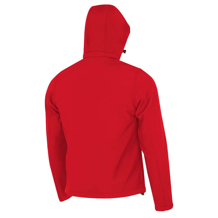 Heated Softshell Jacket Red Back View With Hood Image