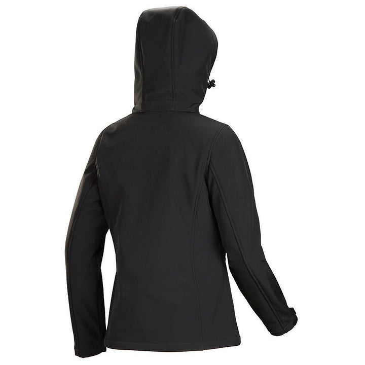 Women's Heated Softshell Jacket in Black Back View Image