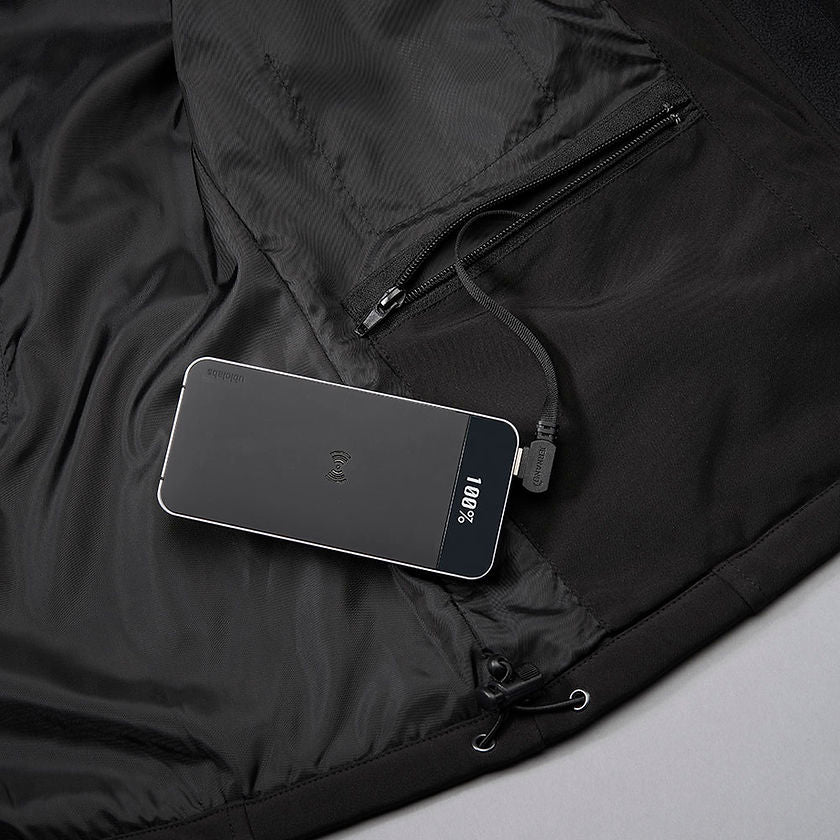 Women's Heated Softshell Jacket in Black USB Details Image