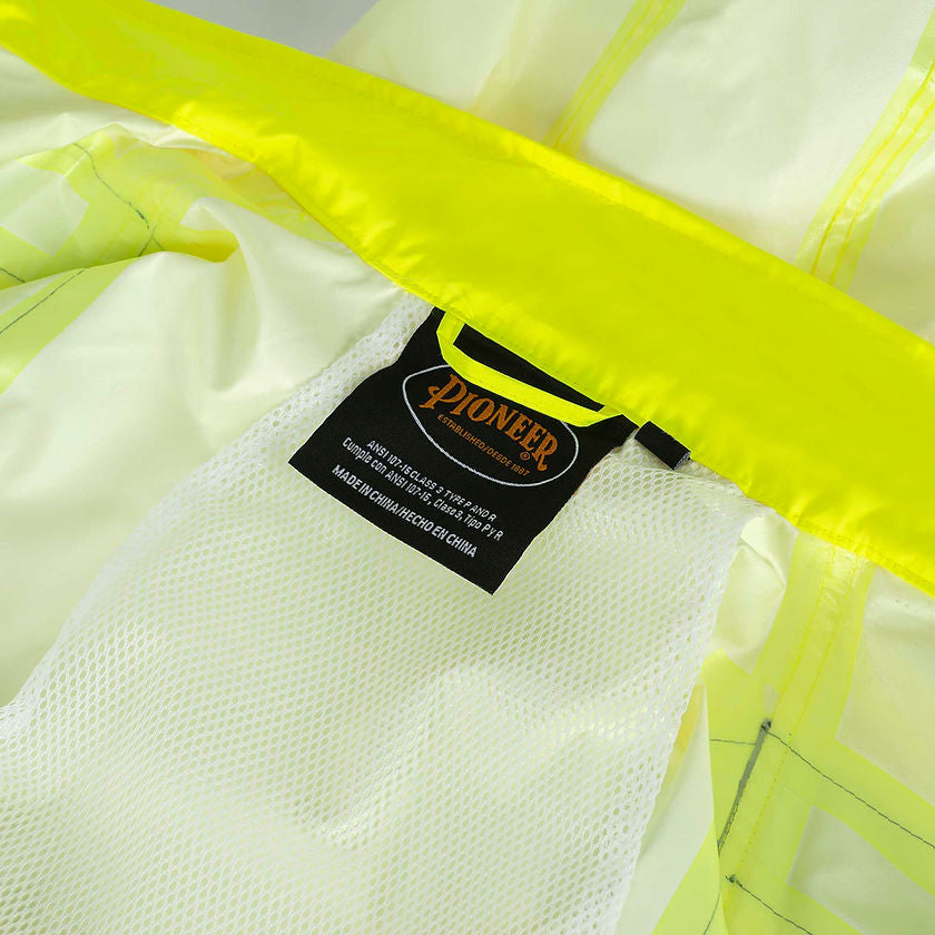  Heavy Duty Hi Vis Rainsuit Yellow Green Ansi Detail Image