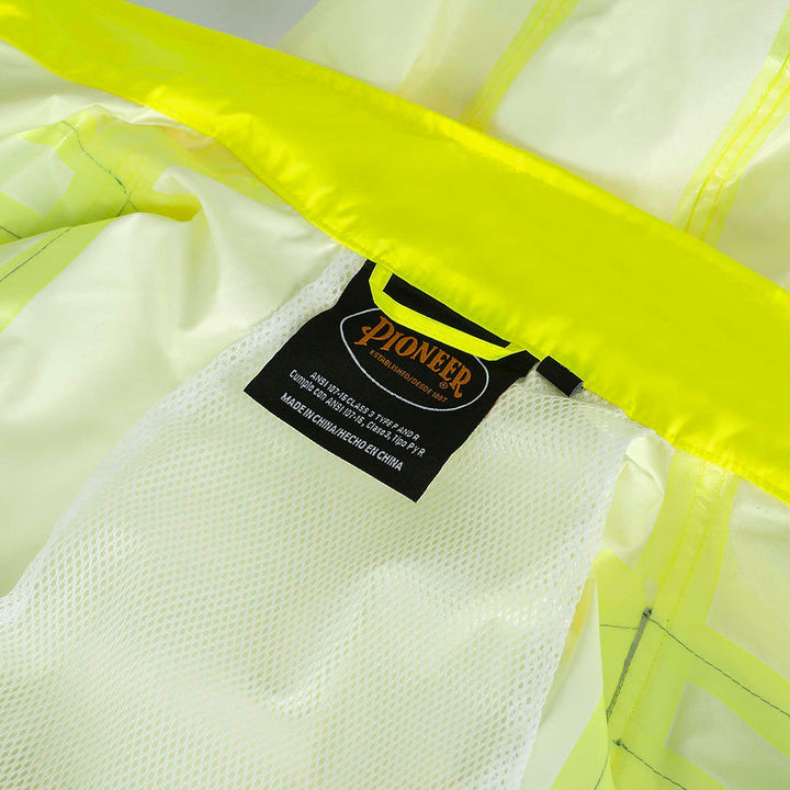  Heavy Duty Hi Vis Rainsuit Yellow Green Ansi Detail Image