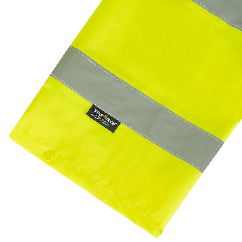Heavy Duty Hi Vis Rainsuit Yellow Green Reflective Tape Detail Image