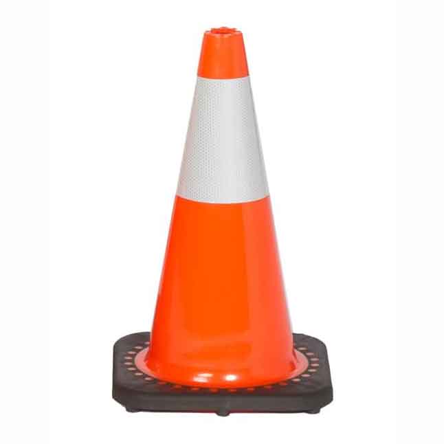 Traffic Safety Cone Orange 18 in. (T) with 6 in. (W) Reflective Collar Image