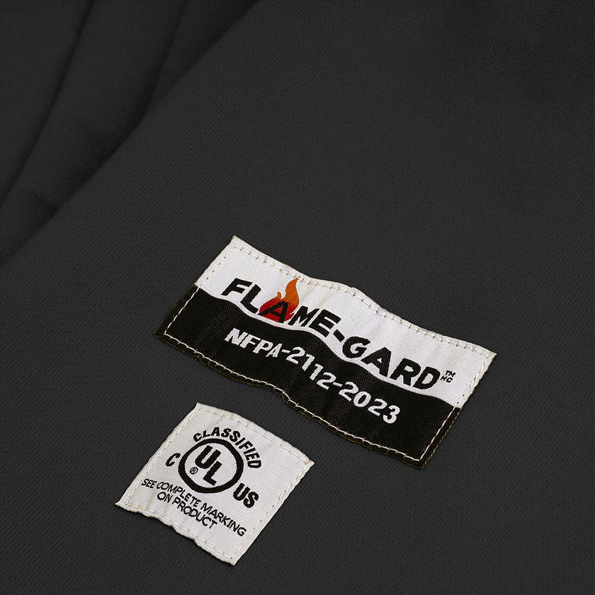 Heavyweight Safety Zipper Hoodie Fr Arc Rated Cotton Black Flame Resistant Label Detail Image