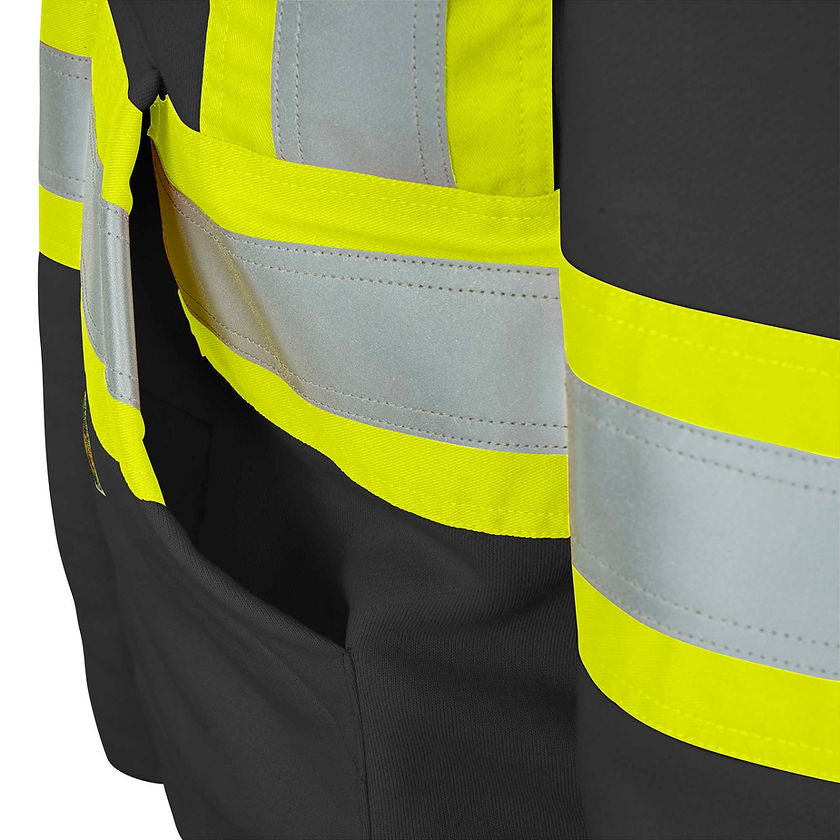 Heavyweight Safety Zipper Hoodie Fr Arc Rated Cotton Black Slash Pocket Detail Image