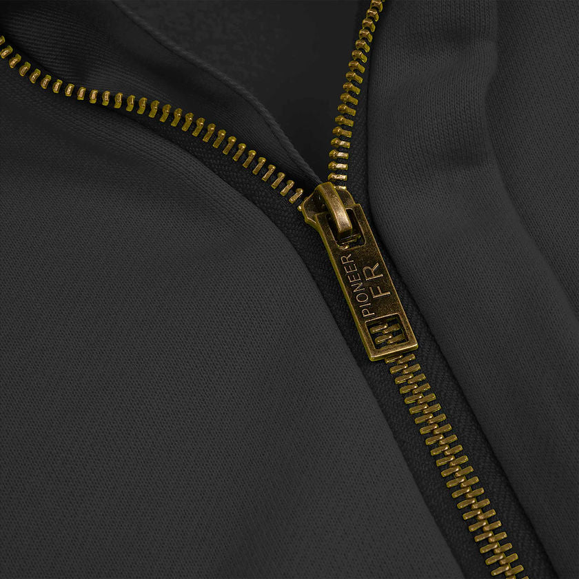 Heavyweight Safety Zipper Hoodie Fr Arc Rated Cotton Black Zipper Detail Image