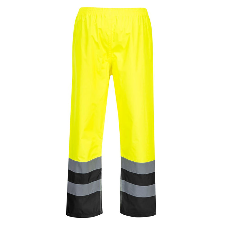 Hi-Vis Contrast Rain Pants Yellow Back View Image