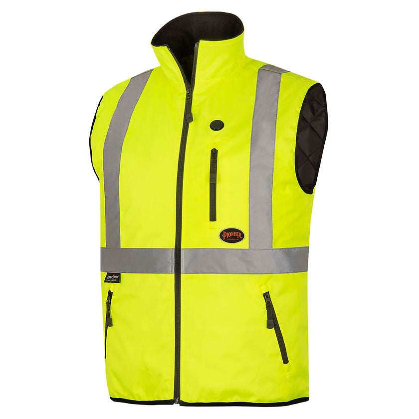 Hi Vis Heated Safety Vest Yellow Front View Image