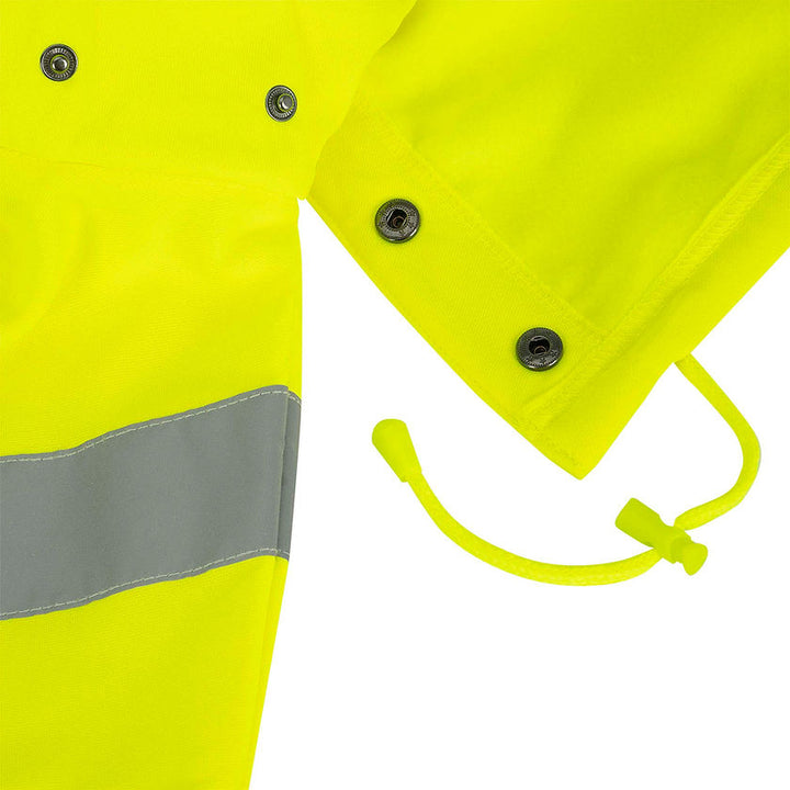 Hi-Vis Hoodies Polyester in Yellow-Green Snap Hood Detail Image