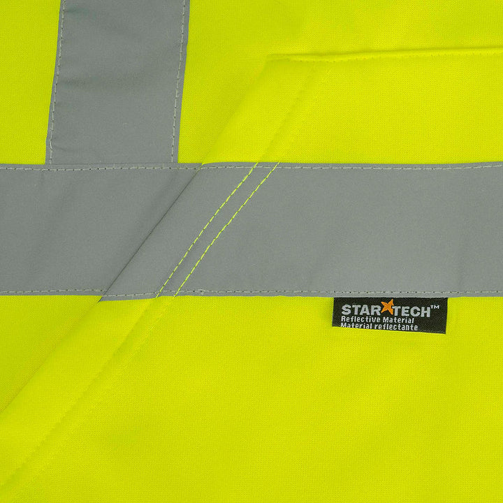 Hi-Vis Hoodie Polyester in Yellow-Green Reflective Tape Detail Image