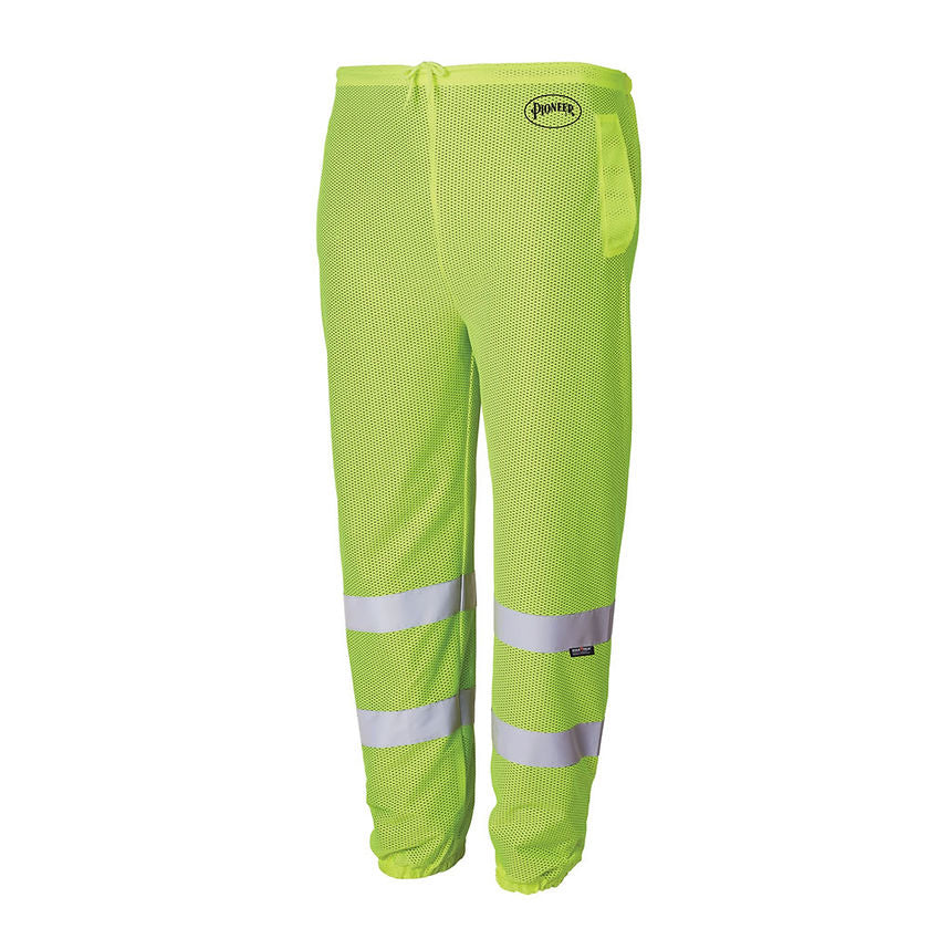 Hi Vis Mesh Pants Yellow Green Front View Image