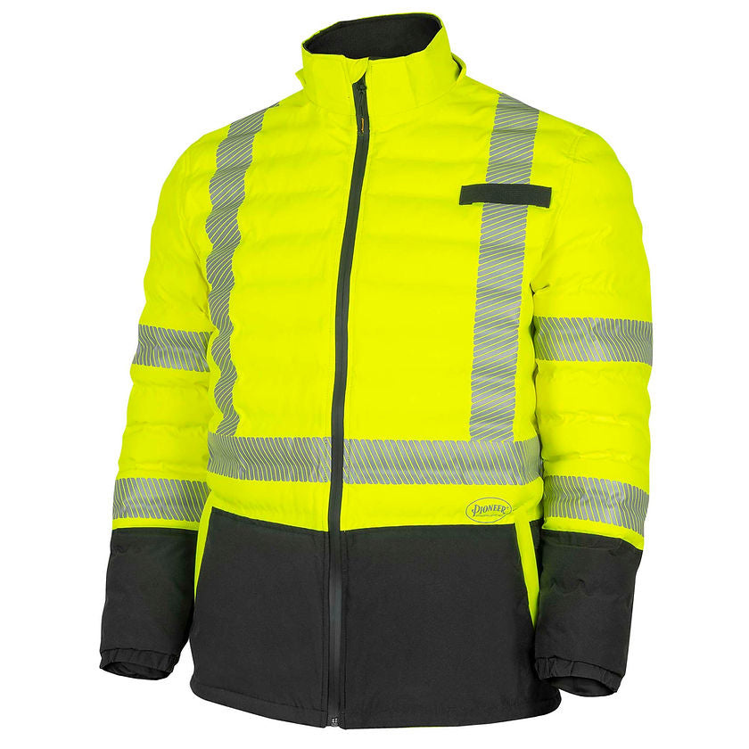 Hi-Vis Quilted Safety Parka Yellow Front View Secondary mage