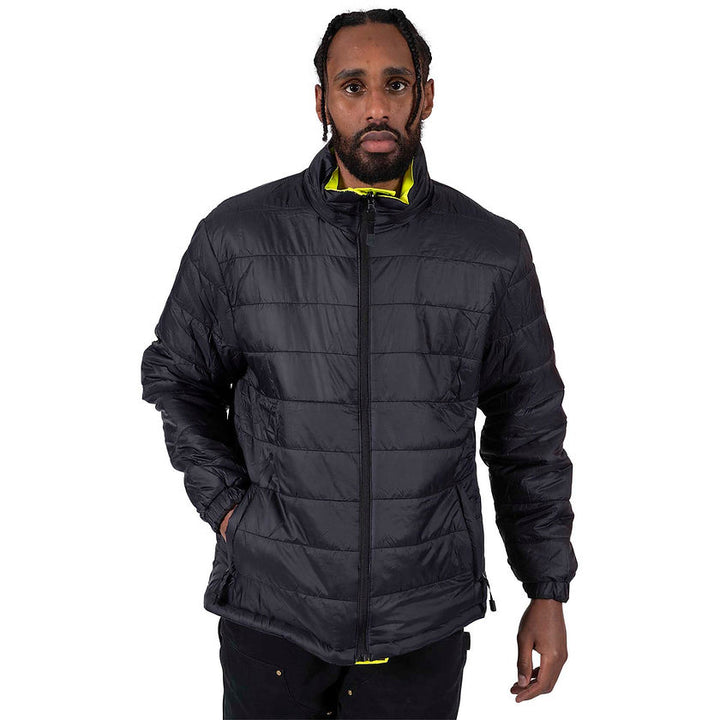 Hi-Vis Reversible Safety Jacket Black In Use Secondary Image