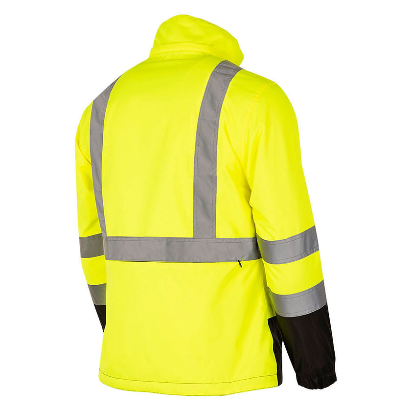 Hi-Vis Reversible Safety Jacket Yellow Back View Image Main