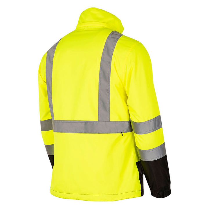 Hi-Vis Reversible Safety Jacket Yellow Back View Image Main