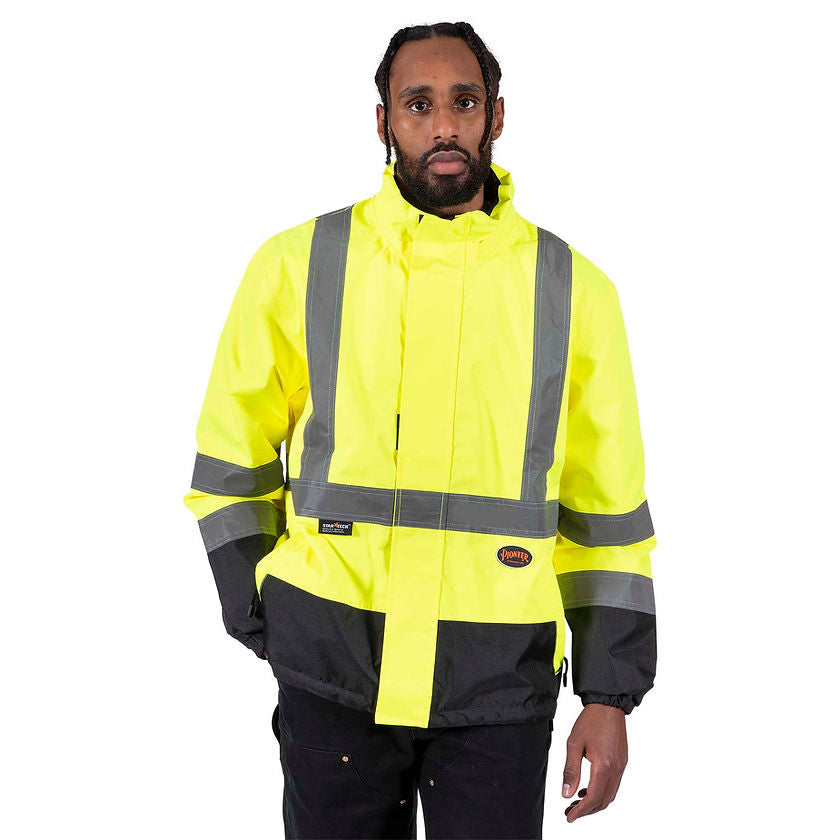 Hi-Vis Reversible Safety Jacket Yellow In Use Secondary Image