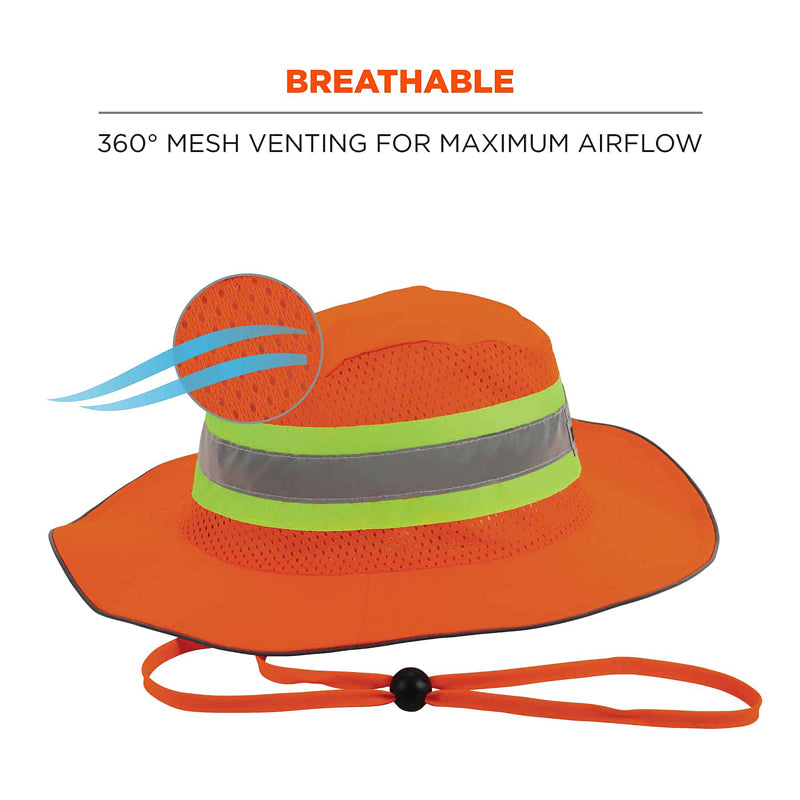 Hi-Visibility Ranger Hat in Orange with Breathability Detail Image