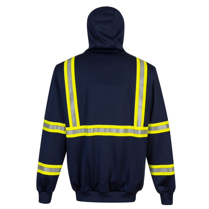 Iona Xtra Enhanced Zipper Hoodie Poly-Cotton Blend - Non-ANSI Navy Back View Image