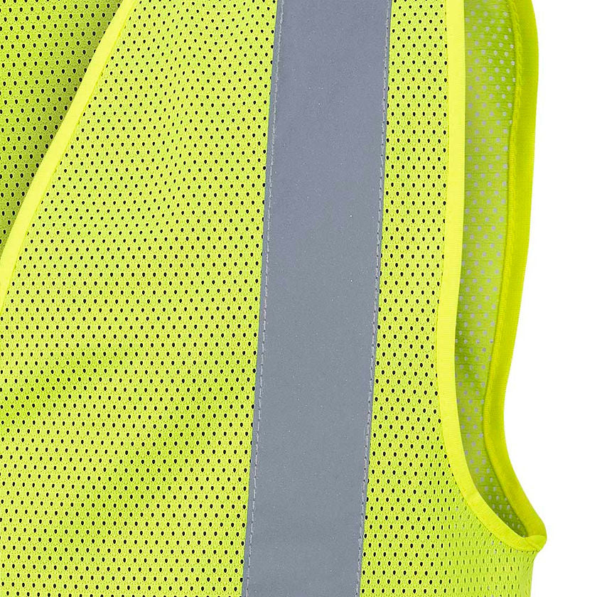 Mesh Safety Vest No Pockets Yellow Green Reflective Tape View Image
