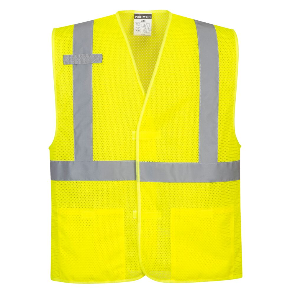 MeshAir™ Economy Hi-Vis Band and Brace Vest - Class 2 in Hi-Vis Yellow Front View Image