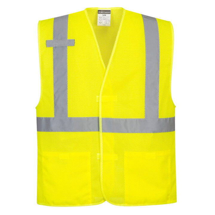 MeshAir™ Economy Hi-Vis Band and Brace Vest - Class 2 in Hi-Vis Yellow Front View Image