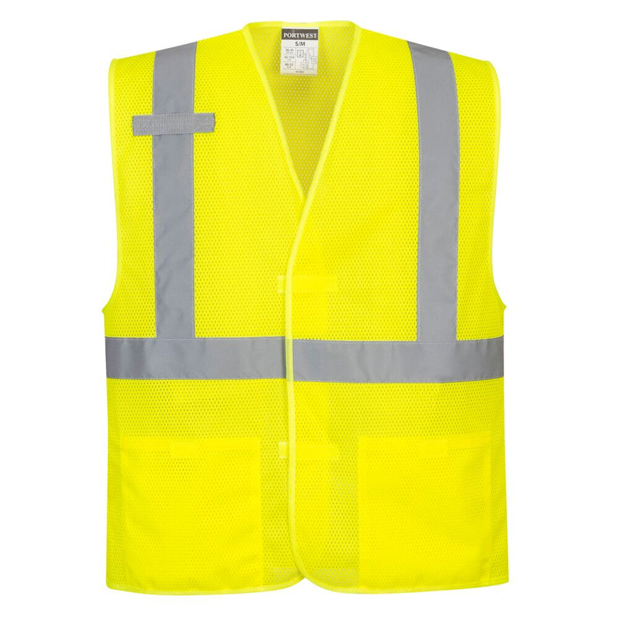 MeshAir™ Economy Hi-Vis Band and Brace Vest - Class 2 in Hi-Vis Yellow Front View Image