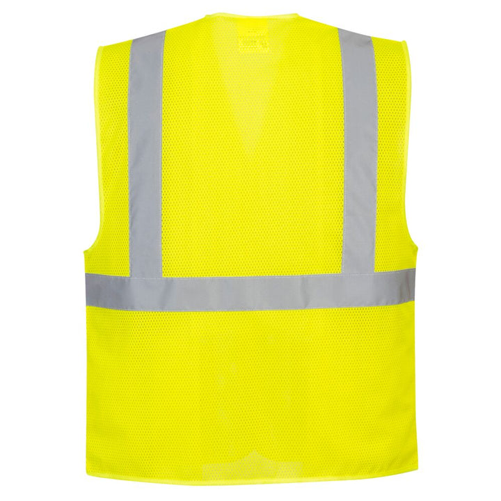 MeshAir™ Economy Hi-Vis Band and Brace Vest - Class 2 in Hi-Vis Yellow Back View Image