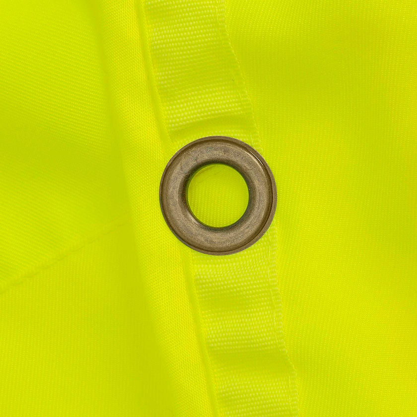 Multi Pocket Surveyor Vest Woven 150d Yellow Green Grommet Detail Image