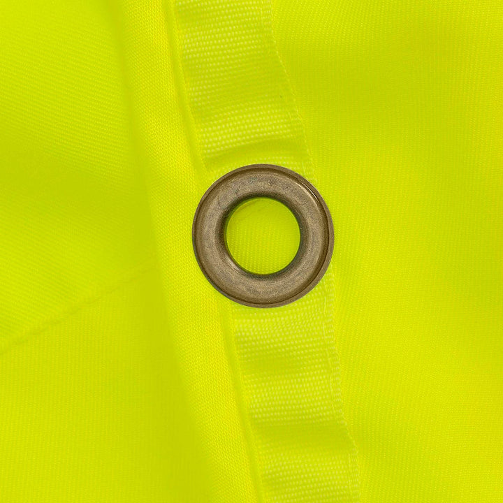 Multi Pocket Surveyor Vest Woven 150d Yellow Green Grommet Detail Image