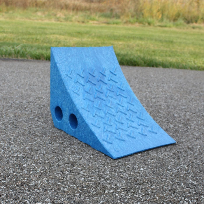 Parking Wheel Chock in Blue Front View  Image