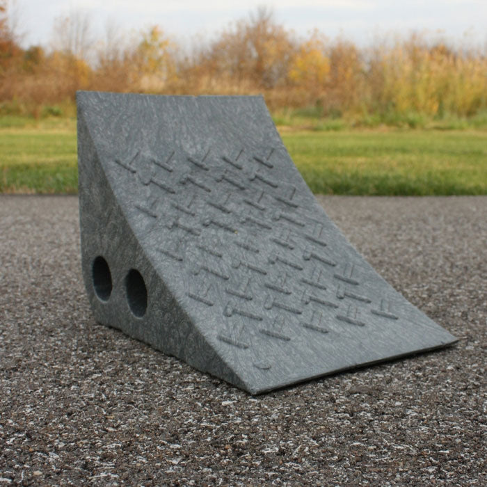 Parking Wheel Chock in Charcoal Gray Front View  Image